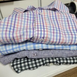 Lot of 4 F/X Fusion Button Shirts Mens 2X‎ Streetwear Casual Dadcore Check Silky